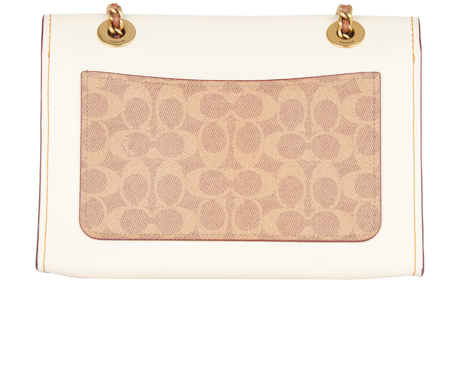 Parker Shoulder Bag, &pound;110, Handbags, Brown/Cream, Canvas/Leather, Back view